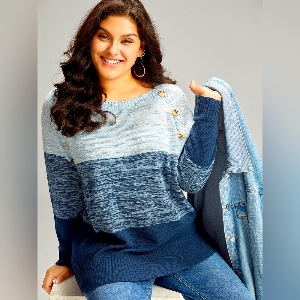 BloomChic Blue Gradient Sweater
